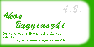 akos bugyinszki business card